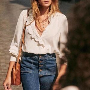 Sezane chlo shirt ecru cream